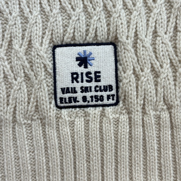 RISE Vail Ski Club Scarf Cable Knit Cream - Picture 4 of 8
